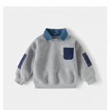 CoolJunior – Varm och stilfull – Tröja för pojkar med jeanskrage