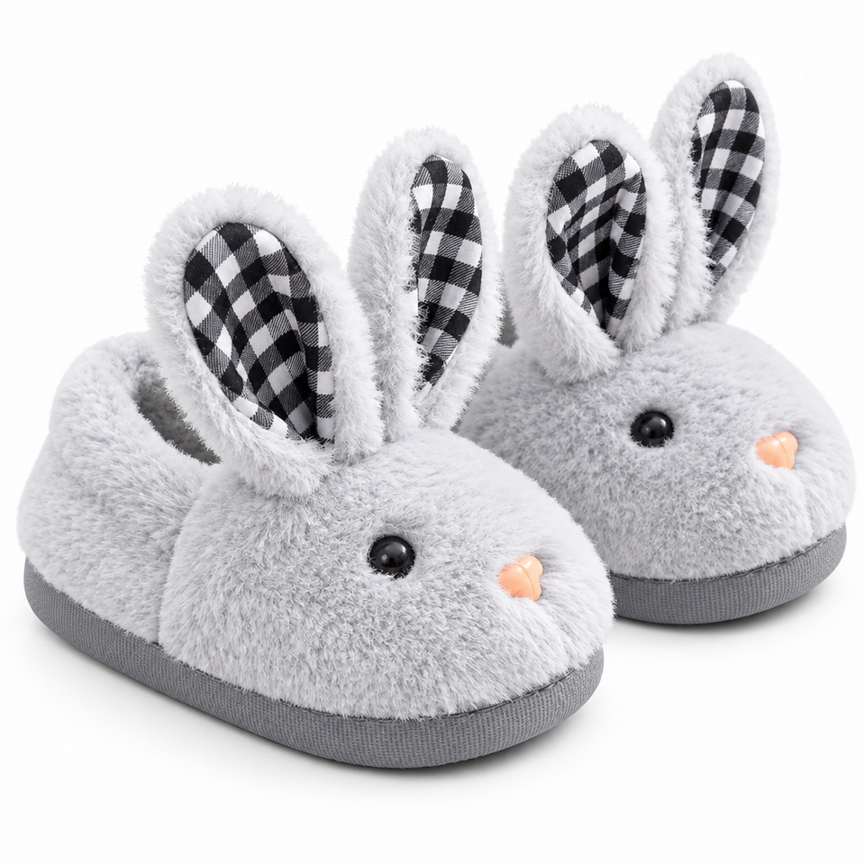 BunnyToes – Mjuka & varma – plyschiga kanintofflor