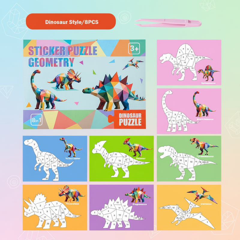 3D Sticker Puzzle – Kreativt & lärorikt – Geometriskt 3D-pussel