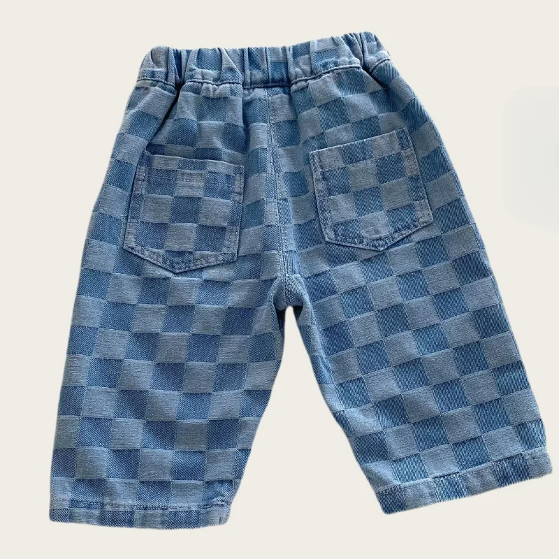 DenimCheck – Bekväma & trendiga – Barnbyxor med rutmönster