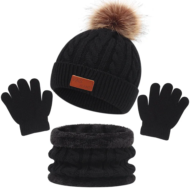 CozyPom – Varm & Mjuk - Vinterset med Mössa, Halsduk och Handskar