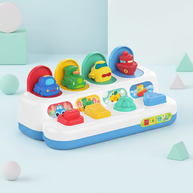 Pop Up Activity Toy – Upptäcka & lära – Sensoriska babyleksaker