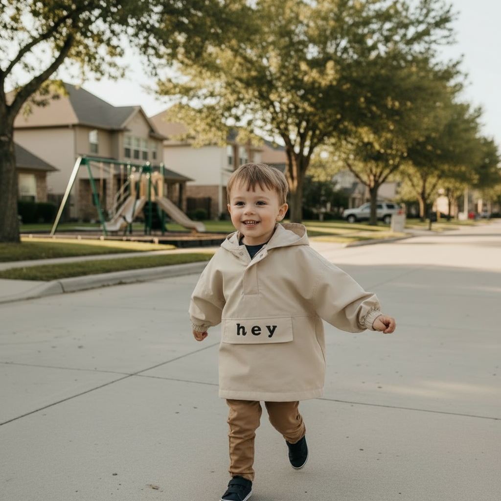 Mini Fashion – Väderbeständig & lätt – vindjacka med huva