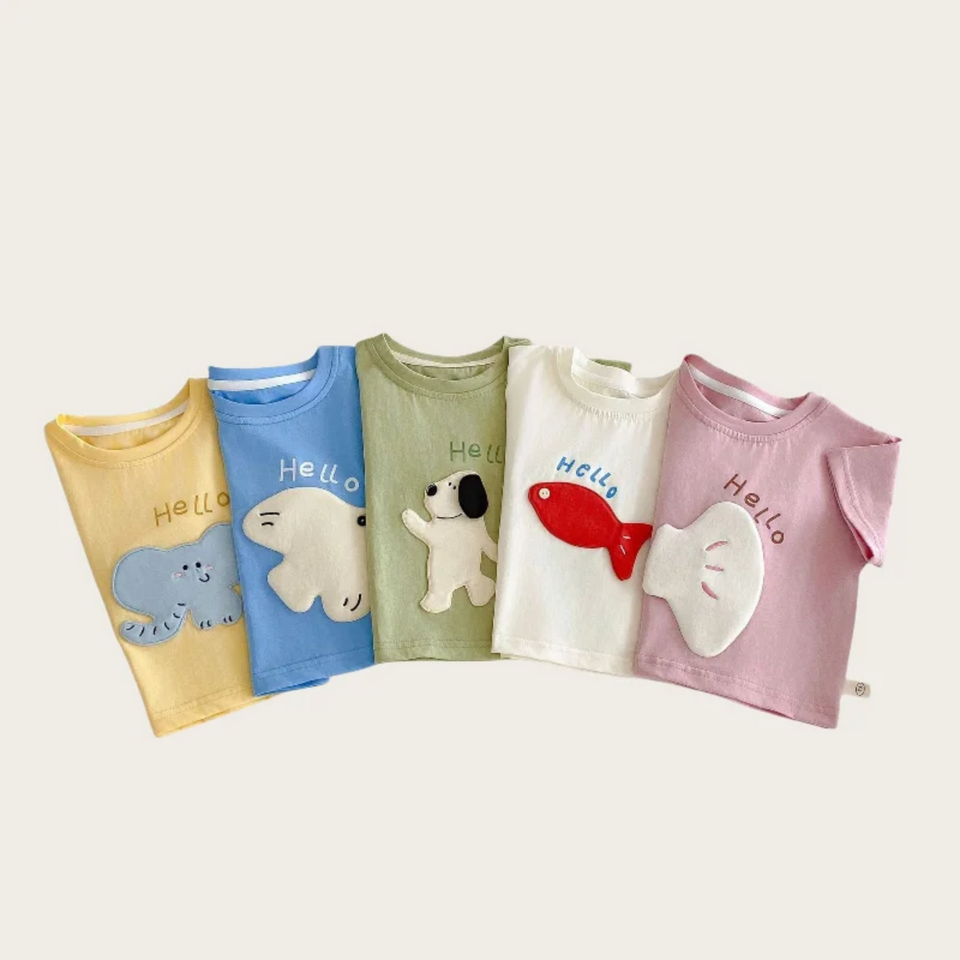 LittlePatch – Tecknad film & Roligt  – Barn-T-shirt med tecknade film-patchar