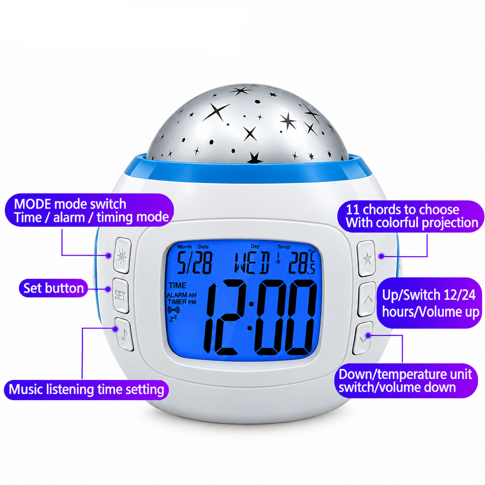 ColorTime – Färgglad och mångsidig – digital väckarklocka för barn med nattlampa