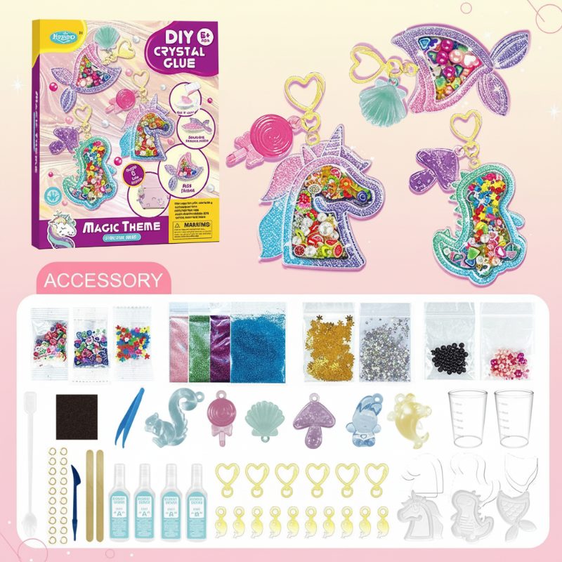 DIY Crystal Keychain Kit – Kreativt & lekfullt – Pysselkit för nyckelringar