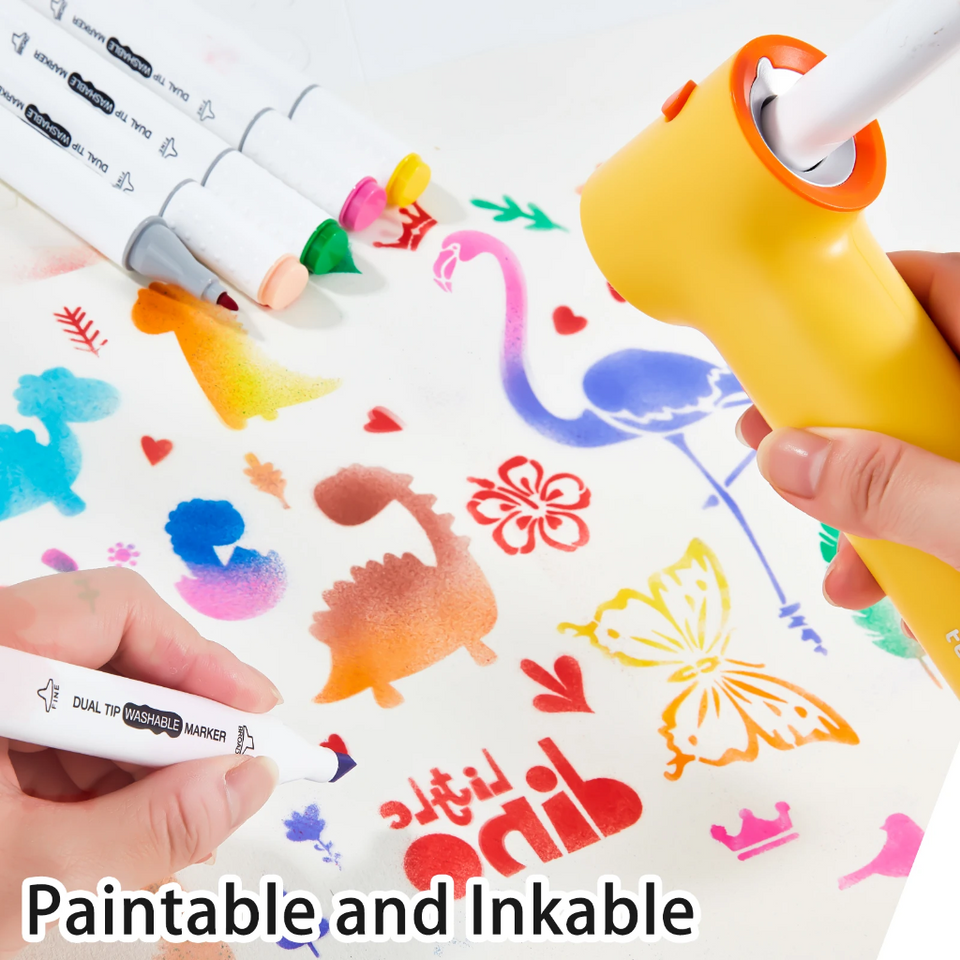 PaintBuddy – Kreativt & pedagogiskt – Bärbart airbrush-ritset