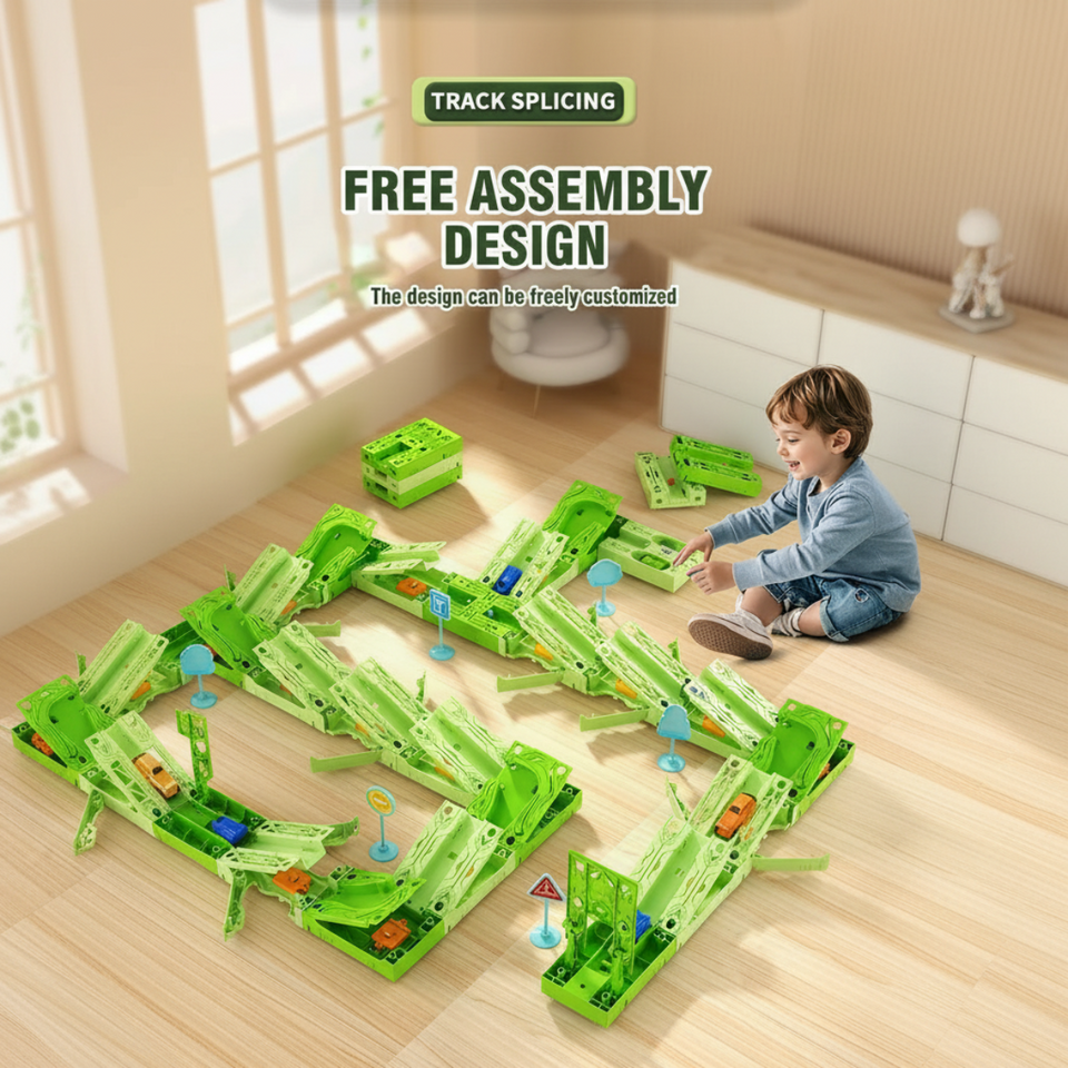 GravityRacer – Lärorikt & roligt – DIY-banpaket med fordon