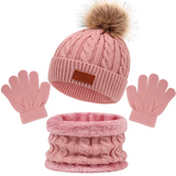 CozyPom – Varm & Mjuk - Vinterset med Mössa, Halsduk och Handskar
