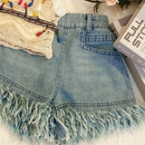MiniChic – Snyggt och bekvämt – Set med boho-top och jeansshorts
