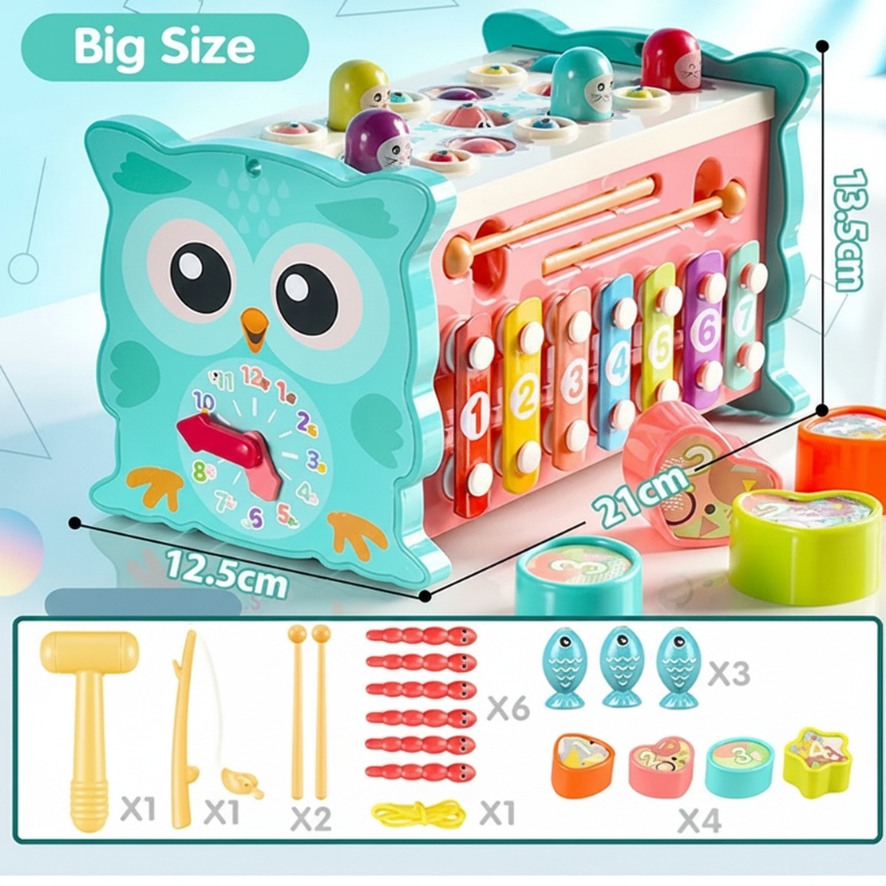 Montessori Hammering Toy – Motorik & inlärning – 8-i-1-lekset