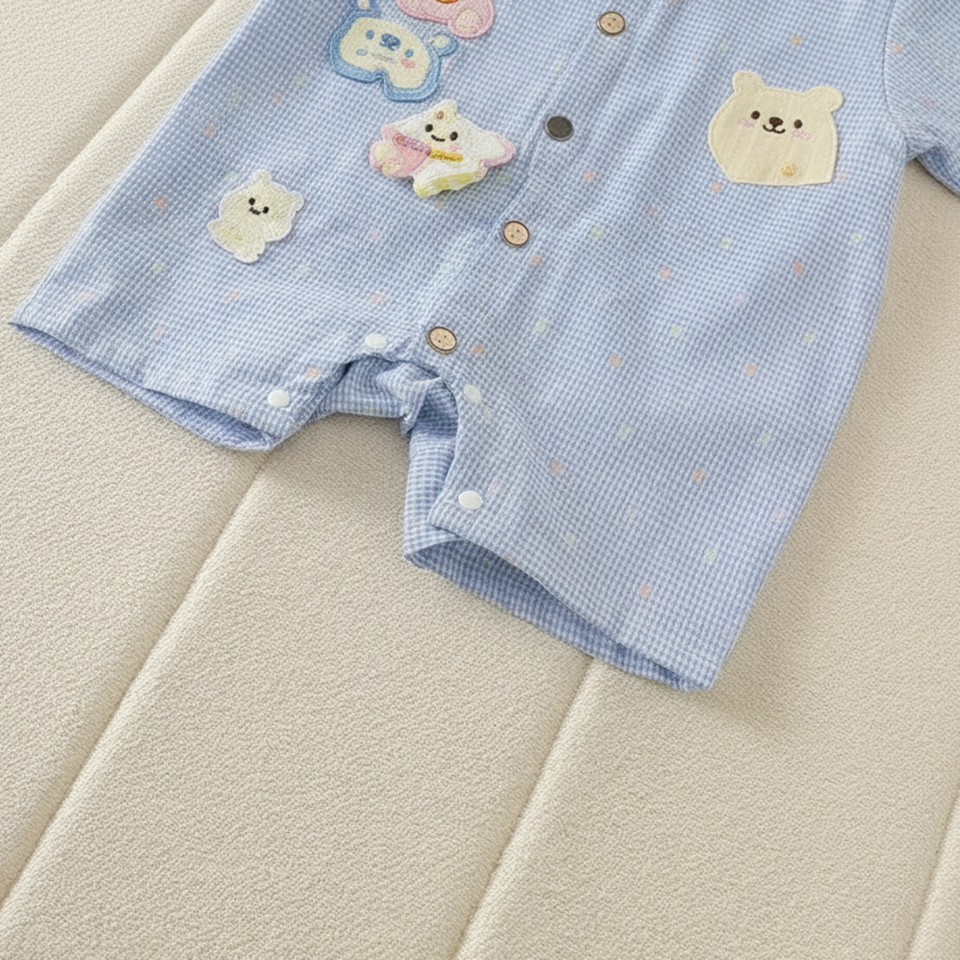 KiddoStyle – Söt & mjuk – Jumpsuit för barn med slips och patch