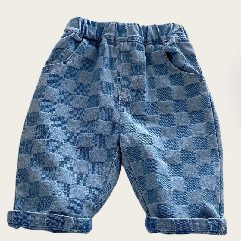 DenimCheck – Bekväma & trendiga – Barnbyxor med rutmönster