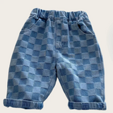 DenimCheck – Bekväma & trendiga – Barnbyxor med rutmönster