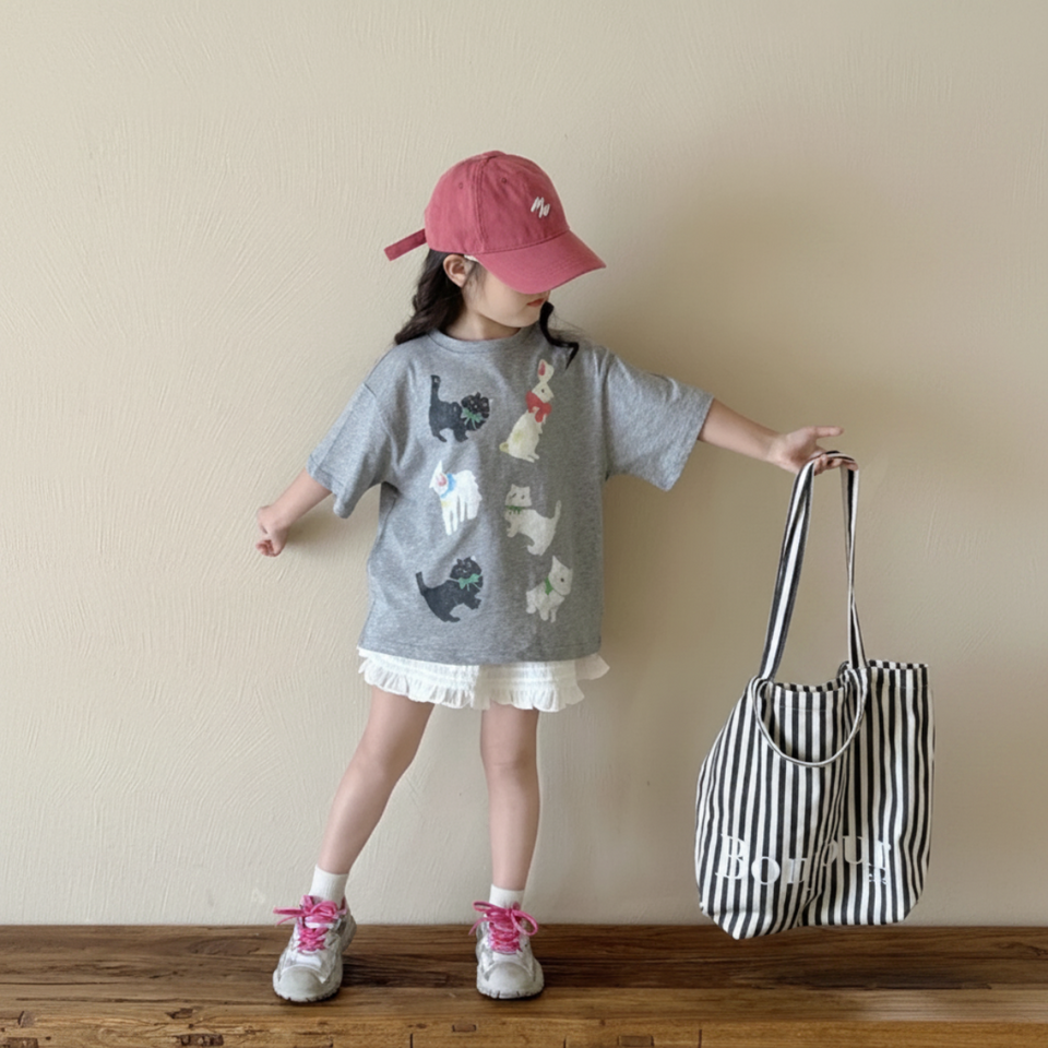 CatFun – Casual & lekfullt – Oversized-T-shirt med kattmotiv