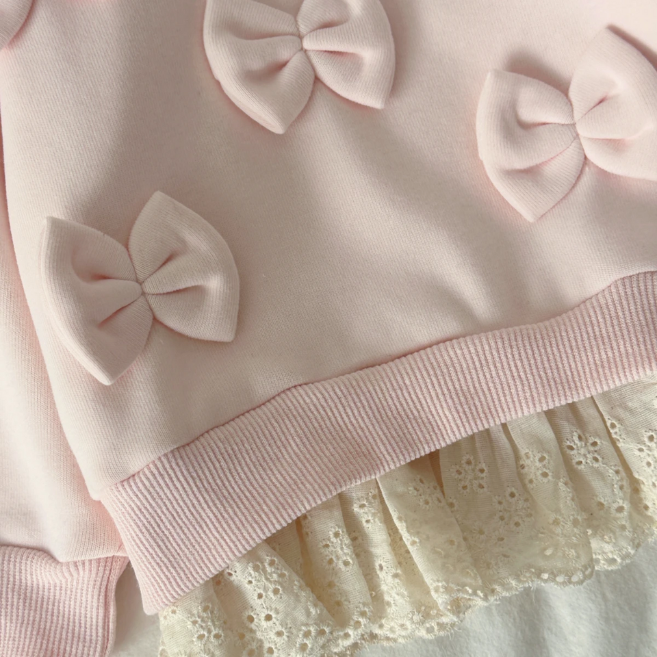 LittleAngel – Mjukt & elegant – Babyset med tröja och byxor med resår