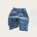 DenimCheck – Bekväma & trendiga – Barnbyxor med rutmönster