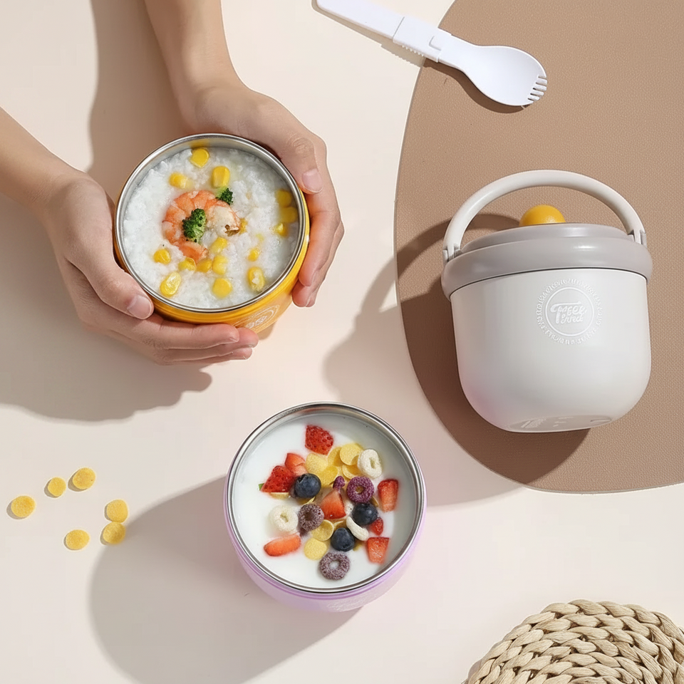 MealMate – Praktisk & isolerad – Lunchskål i rostfritt stål med sked