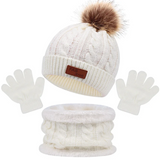CozyPom – Varm & Mjuk - Vinterset med Mössa, Halsduk och Handskar