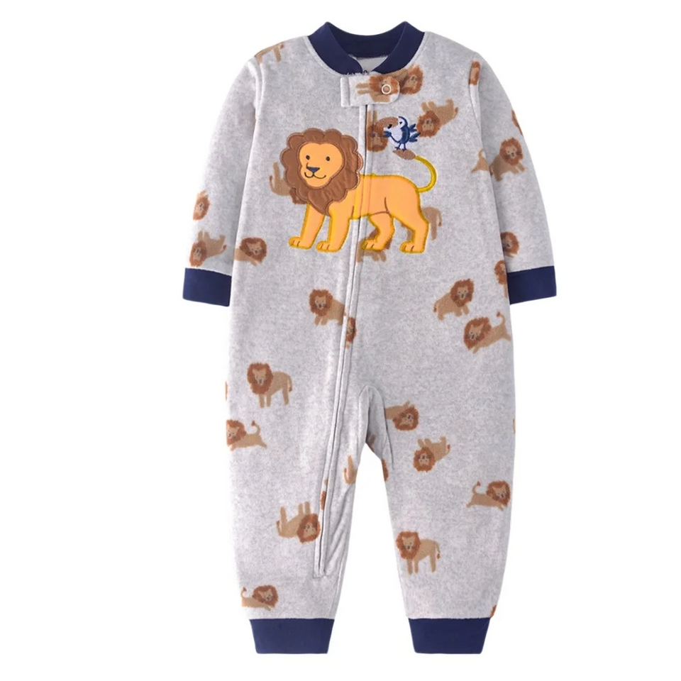 WarmBuddy – Söt & mjuk – Babyoverall i fleece med seriefigurmotiv