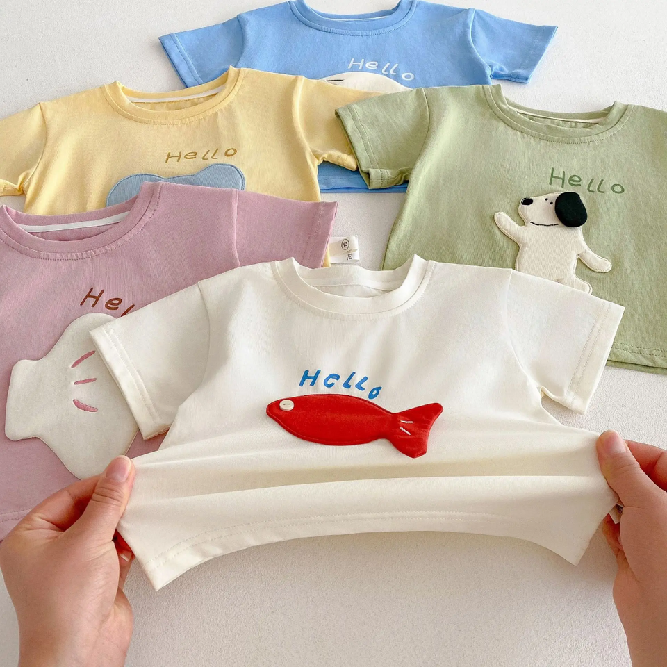 LittlePatch – Tecknad film & Roligt  – Barn-T-shirt med tecknade film-patchar