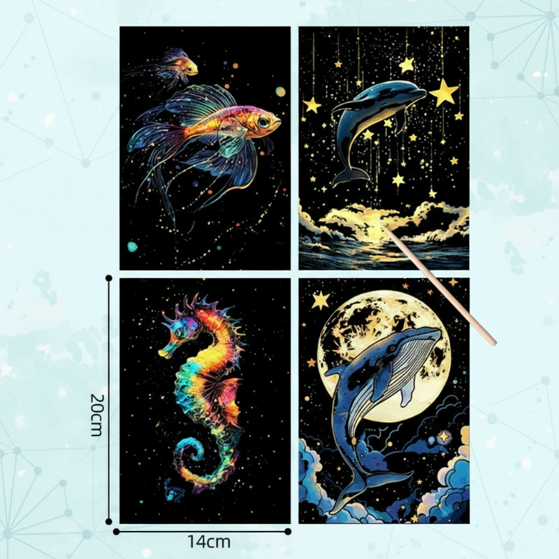 GlowArt – Glow-in-the-dark – Skrapkortsset