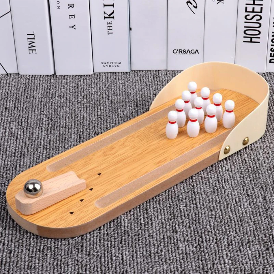 MiniStrike – Mycket trevligt och interaktivt – Bowling-spel med träbord