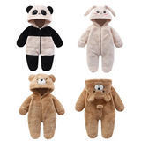 CozyBear – Mjuk & varm – Babyoverall med huva med djurmotiv