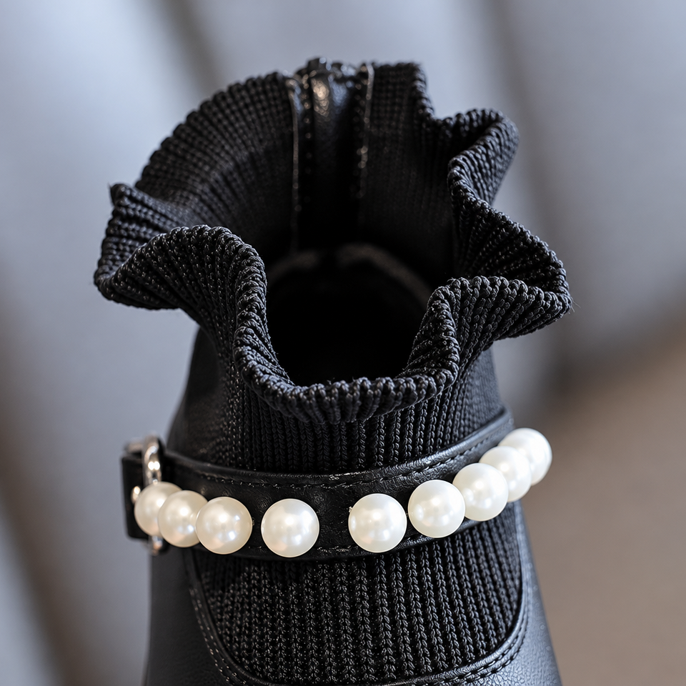 PearlCharm – Eleganta & söta – barnstövletter med pärldetaljer