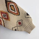 LittleRetro – Varm och stilfull – Stickad barntröja med rombmönster