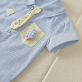 KiddoStyle – Söt & mjuk – Jumpsuit för barn med slips och patch