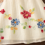 MiniFlora – Lätt och charmig – Broderad klänning för småflickor
