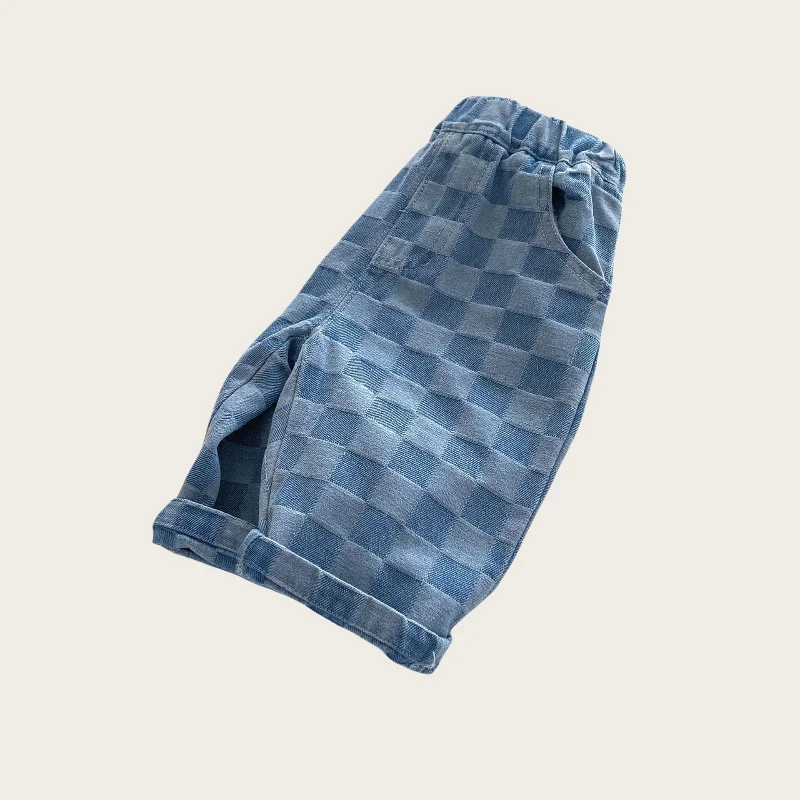 DenimCheck – Bekväma & trendiga – Barnbyxor med rutmönster