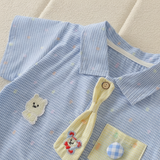 KiddoStyle – Söt & mjuk – Jumpsuit för barn med slips och patch