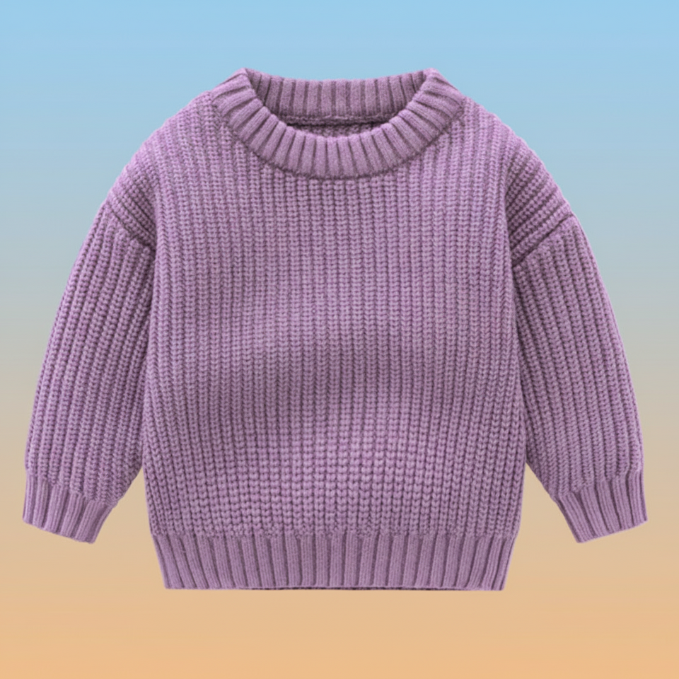 PureSoft – Classic & Cozy - Enfärgad stickad tröja