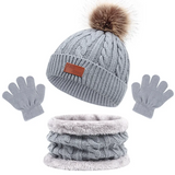 CozyPom – Varm & Mjuk - Vinterset med Mössa, Halsduk och Handskar