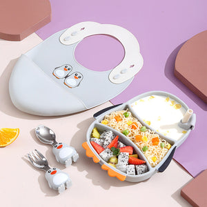 MiniMeal – Säker & halksäker – Silikonbordsset med bestick för småbarn