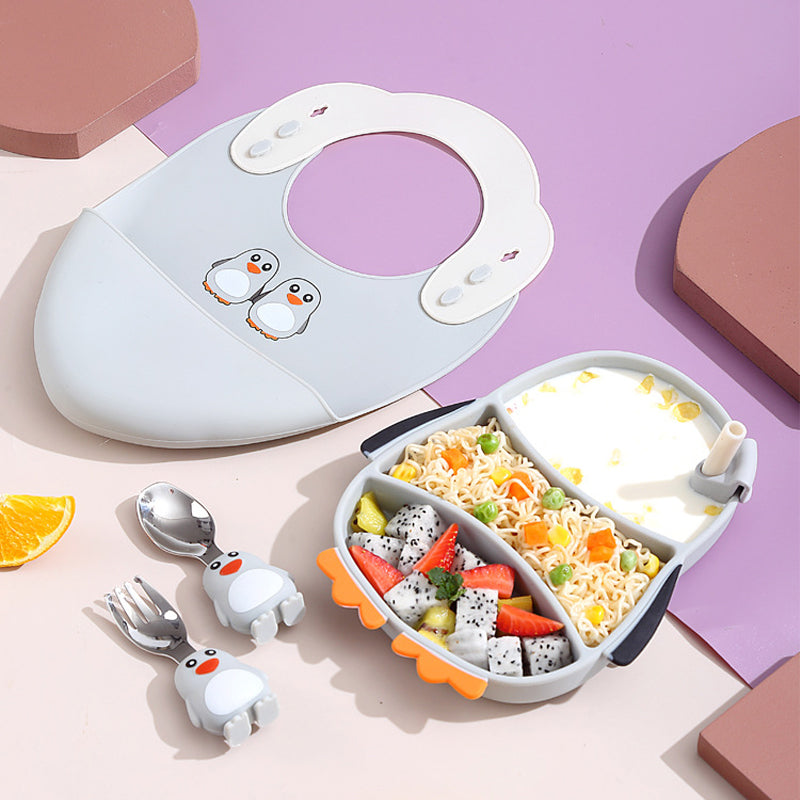 MiniMeal – Säker & halksäker – Silikonbordsset med bestick för småbarn