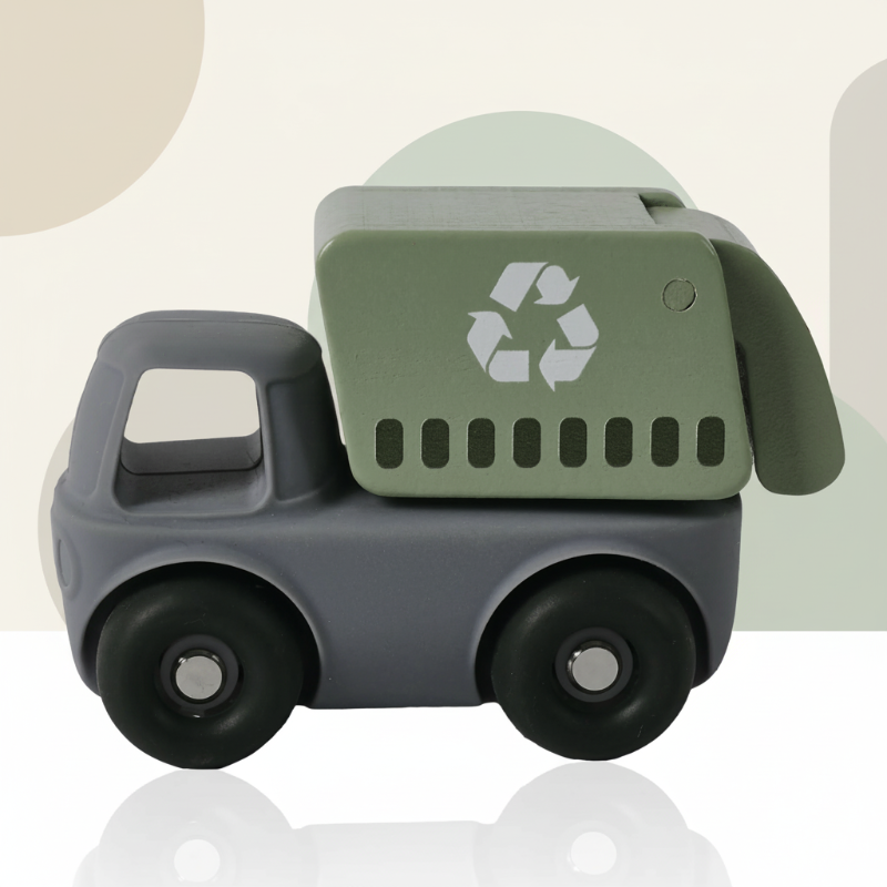 Montessori Silicone Toy Car – Säker & bettvänlig – Bittleksak i silikon i form av ett fordon