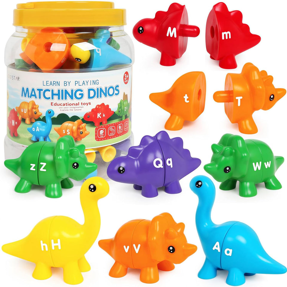 Matching Dino's – Roligt och lärorikt - Dino-spel med alfabet och siffror