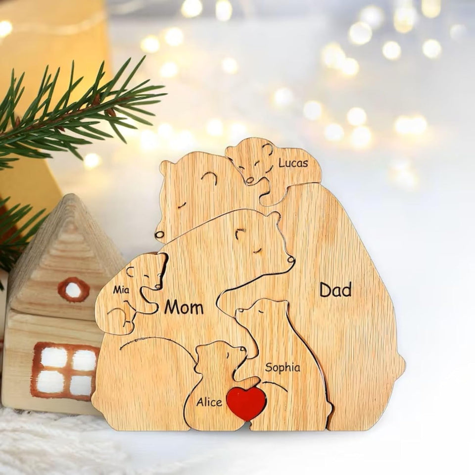 Family Puzzle™ – Personlig morsdagspresent med björnfamiljen