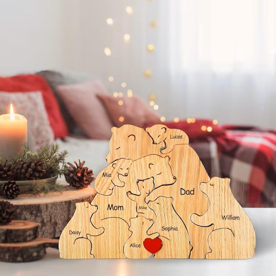 Family Puzzle™ – Personlig morsdagspresent med björnfamiljen