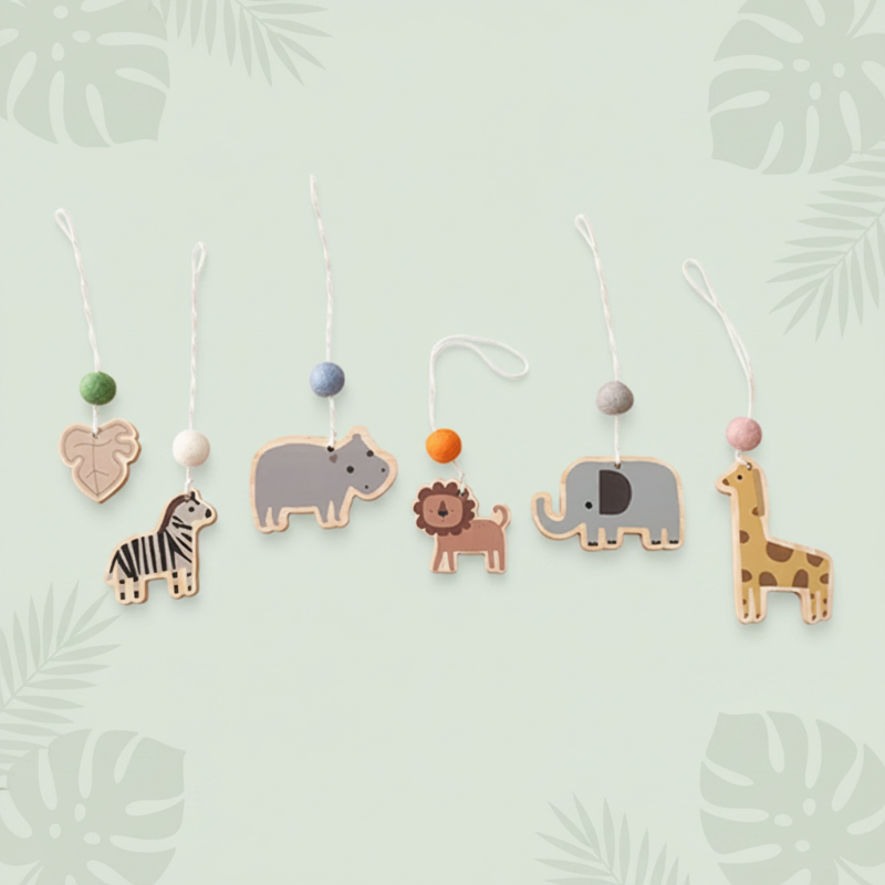 Wooden Baby Rattle Toy – Sensorisk & säker – Babygym