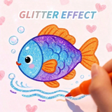 ArtShine – Färgglatt & glittrande – Set med dubbelsidiga glitter- och självlysande pennor