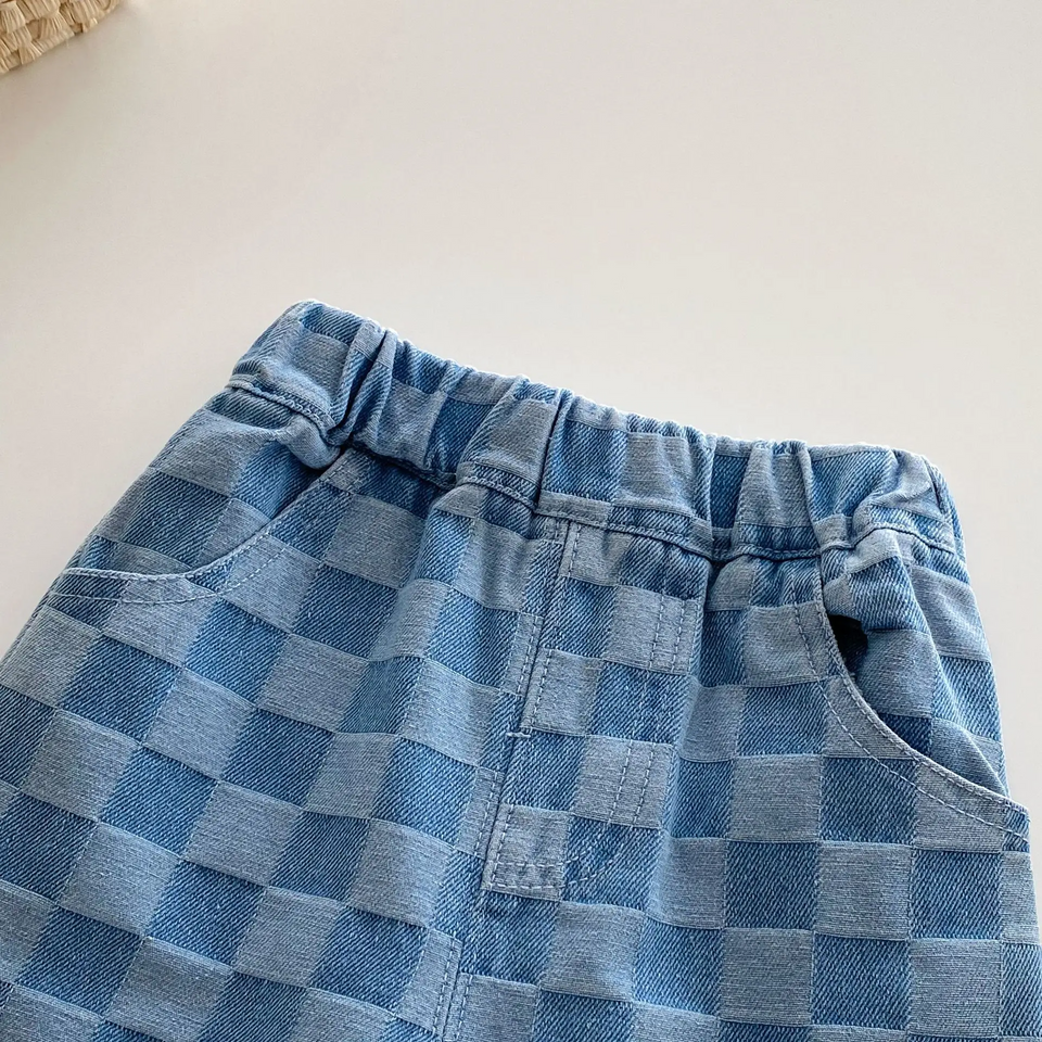 DenimCheck – Bekväma & trendiga – Barnbyxor med rutmönster