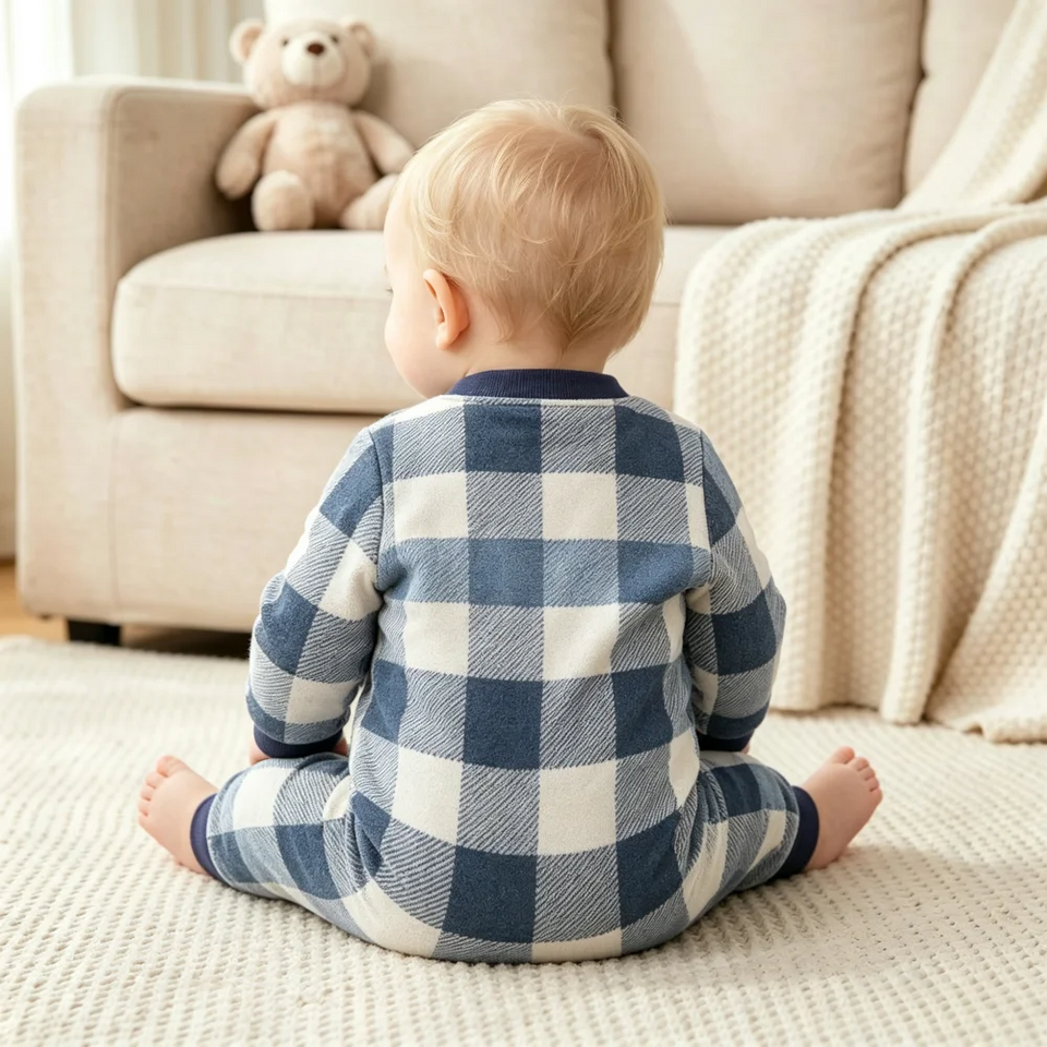 WarmBuddy – Söt & mjuk – Babyoverall i fleece med seriefigurmotiv