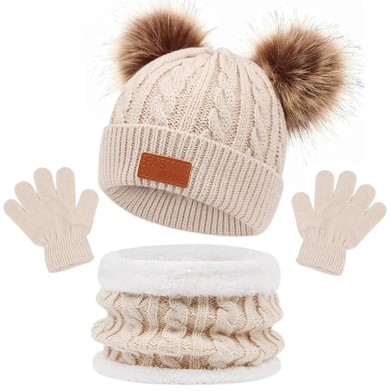 CozyPom – Varm & Mjuk - Vinterset med Mössa, Halsduk och Handskar