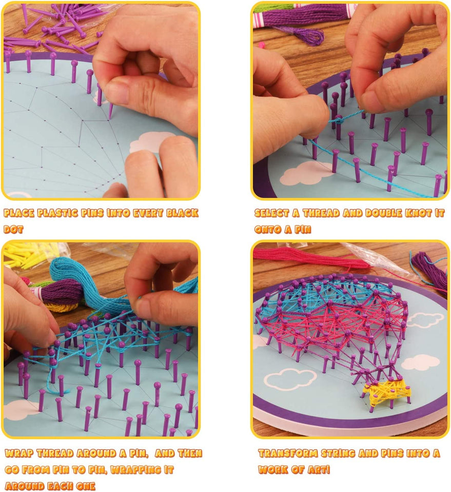 String Art Craft Kit™ - Färgglada kreationer med snören - Strängkonstmönster