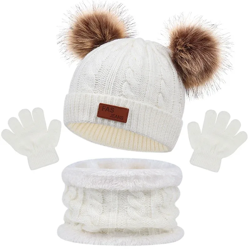 CozyPom – Varm & Mjuk - Vinterset med Mössa, Halsduk och Handskar