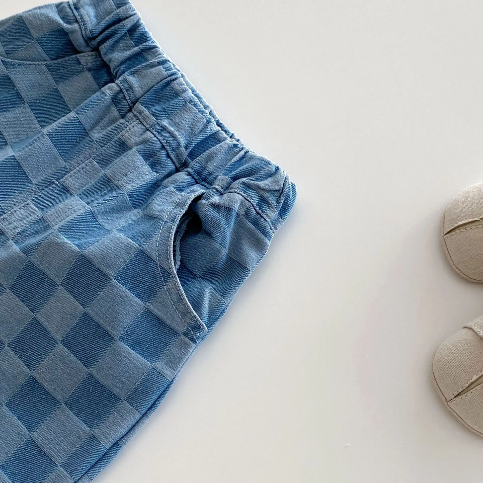 DenimCheck – Bekväma & trendiga – Barnbyxor med rutmönster